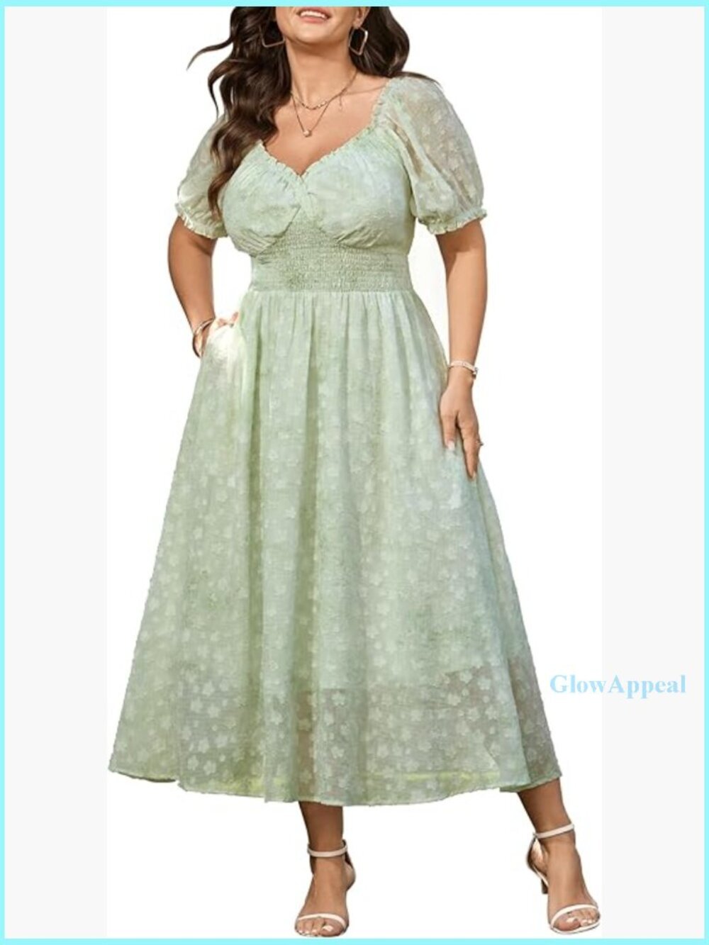 Plus Size Maxi Dress Sweetheart Neckline Puff Sleeves Floral Chiffon Wedding - Picture 1 of 7